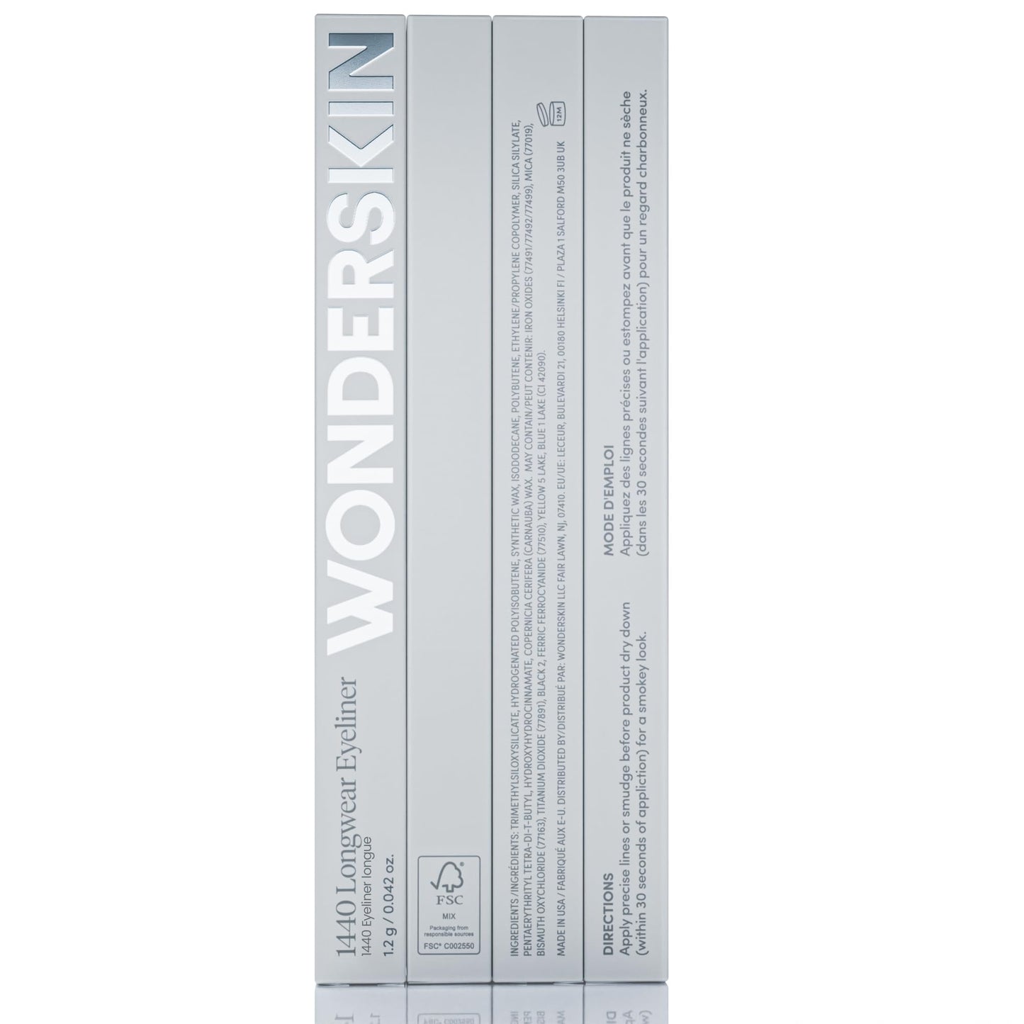Wonderskin 1440 Longwear Black Eyeliner Pencil - Waterproof, Sharpenable Black Eyeliner Pencil and Smudge Proof Eye Liner Pencils (Liquorice)