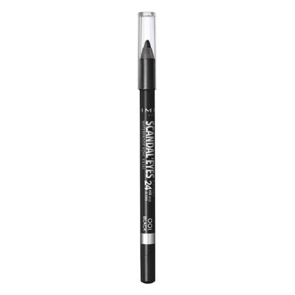 RIMMEL LONDON - Scandal'eyes Eyeliner - Waterproof Khol - 24hr Wear, Smudge-proof - Ultra Smooth & Creamy Formula - High Intensity Colour - 001 Black - 1.3g