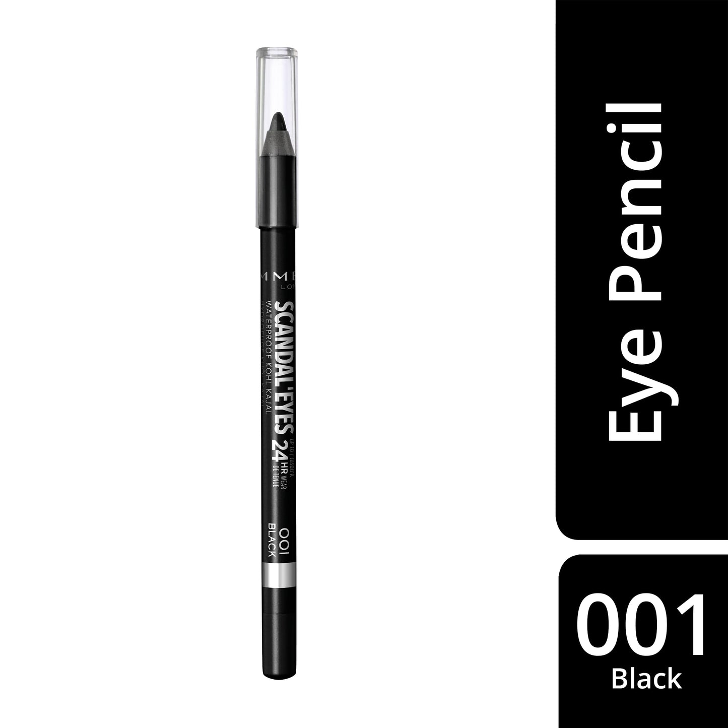 RIMMEL LONDON - Scandal'eyes Eyeliner - Waterproof Khol - 24hr Wear, Smudge-proof - Ultra Smooth & Creamy Formula - High Intensity Colour - 001 Black - 1.3g