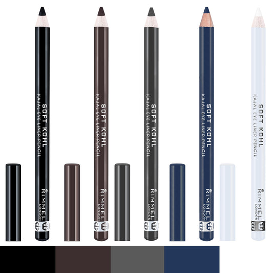 Rimmel Soft Kohl Kajal Professional Eyeliner Pencil, Intense Long-Lasting Colour, Up to 12 Hours Wear, Smudge Proof, 1.2 grams, Jet Black