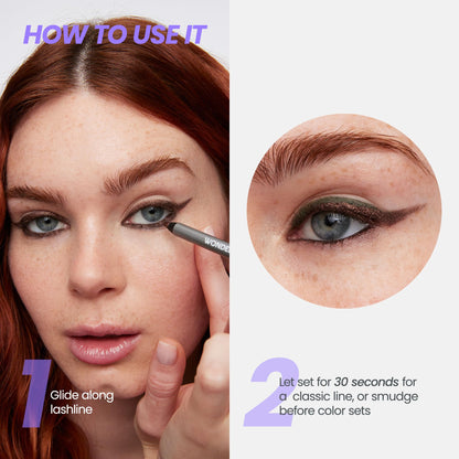 Wonderskin 1440 Longwear Black Eyeliner Pencil - Waterproof, Sharpenable Black Eyeliner Pencil and Smudge Proof Eye Liner Pencils (Liquorice)